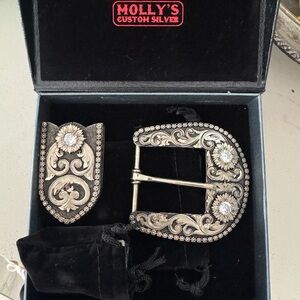 Molly's Custom Silver Belt Buckle Set
